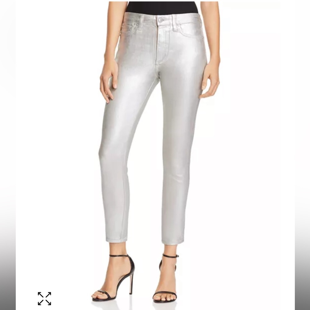 Joe’s Jeans Silver Metallic Skinny Jeans Silver Pants Size 29 True to Size